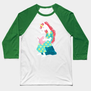 The Unicorn with Coral Hair Baseball T-Shirt